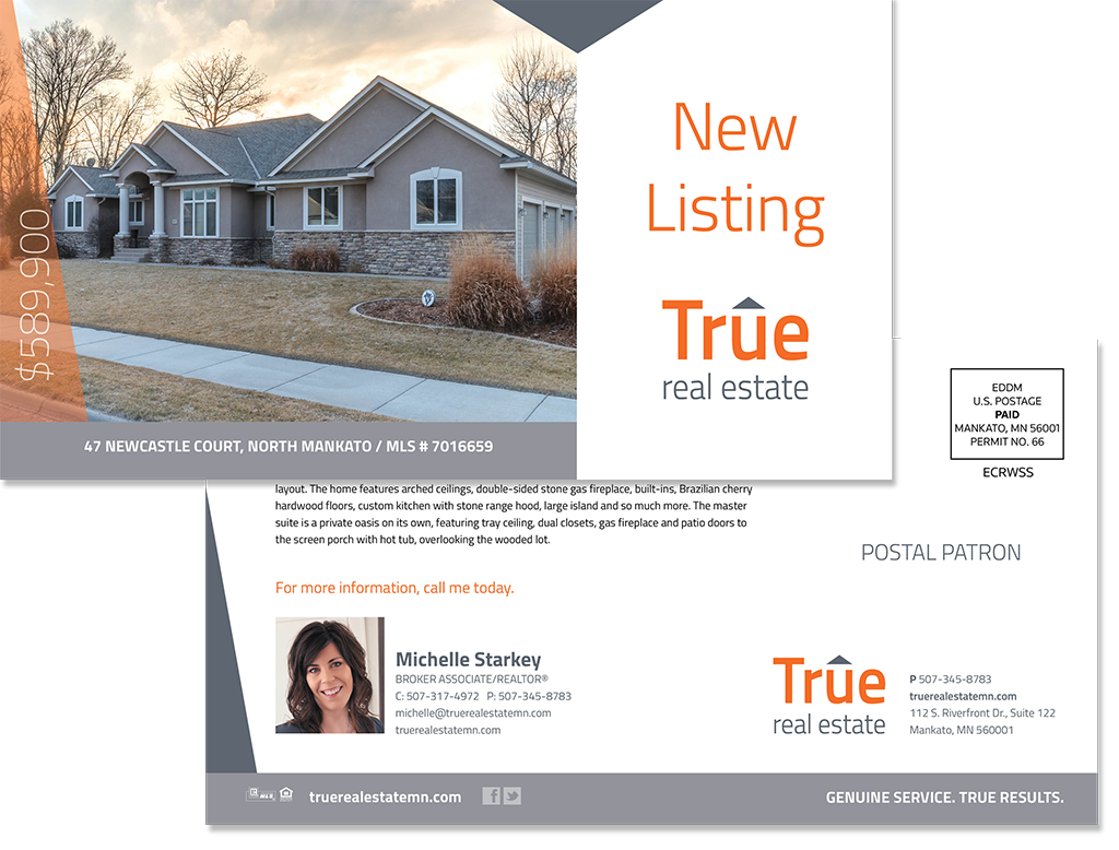 business card of the true real estate